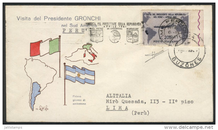 Sa.921, "Gronchi Rosa" WITH SHEET MARGIN, Covered By Sa.920 (it Does Not Cover The Rose Margin), On A Cover Sent To... - Non Classés