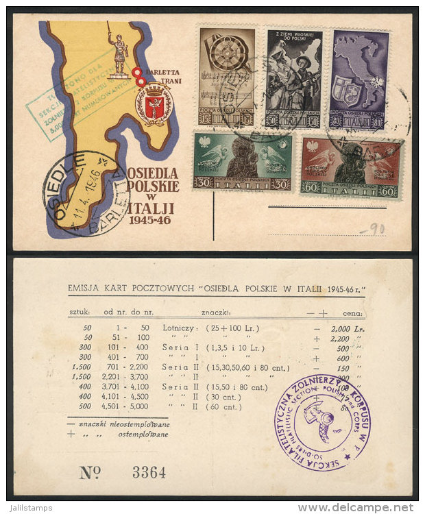 Special Card With The Set Of 5 Values Cancelled Osiedle 11/AP/1946, Excellent Quality! - Other & Unclassified