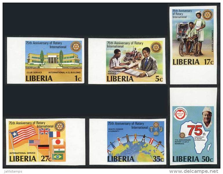 Sc.860/865, 1979 Rotary, Compl. Set Of 6 Values With IMPERFORATE Var., VF Quality! - Liberia