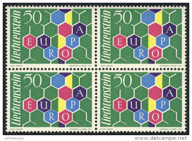 Yvert 355, 1960 Topic Europa, Block Of 4 Of VF Quality, Very Lightly Hinged, Catalog Value Euros 480. - Autres & Non Classés