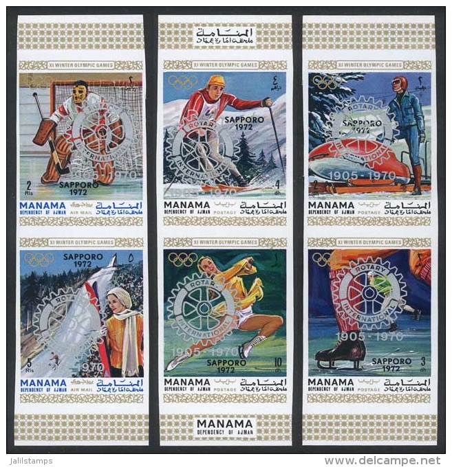 Set Issued In 1970 Commemorating Rotary International, IMPERFORATE Variety, Excellent Quality! - Manama