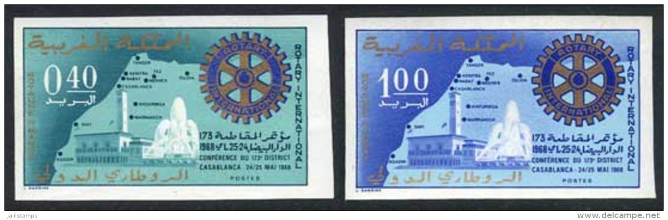 Sc.193/4, 1968 Rotary, Maps, Set Of 2 Values IMPERFORATE, VF! - Maroc (1956-...)