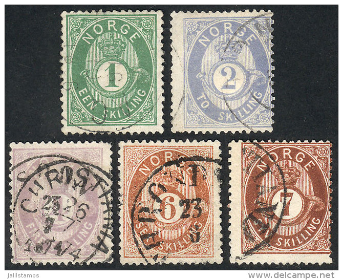 Sc.16/21 (without 18), 1872/5, Values In Skilling, 5 Values Of The Set Of 6, Used, Fine To VF Quality, Catalog... - Autres & Non Classés