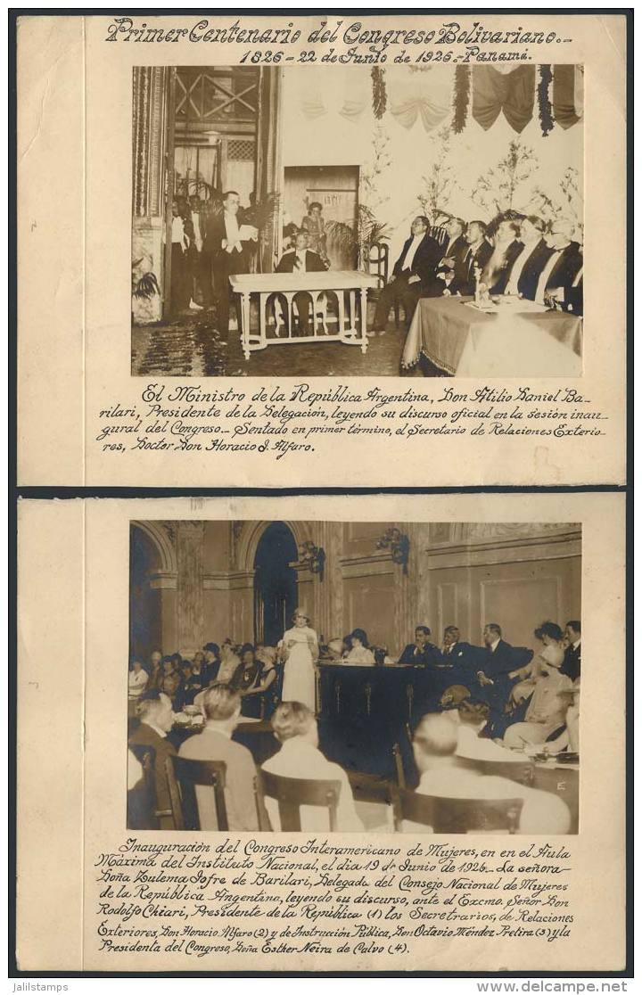 22/JUN/1926 Congress Commemorating The 1st Centenary Of The Congress Of Panama (1826), 2 Fantastic Photographs With... - Panama