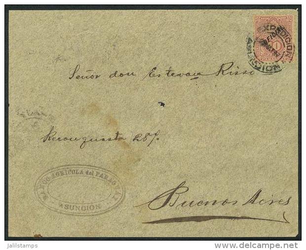 Front Of Cover Sent By The Banco Agr&iacute;cola Del Paraguay In Asunci&oacute;n To Argentina On 23/MAY/1897,... - Paraguay