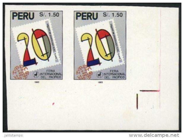 Sc.1058, 1993 Intl. Pacific Fair, IMPERFORATE PAIR, Excellent Quality! - Pérou