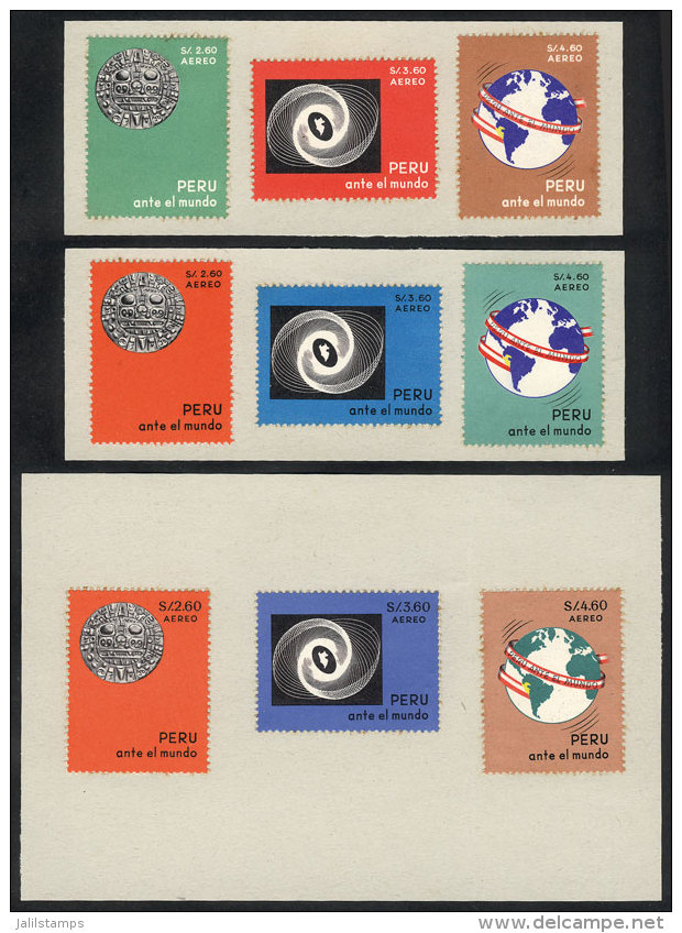 Sc.C206/208, 1967 Photo Expo "Per&uacute; Ante El Mundo", TRIAL COLOR PROOFS In The Adopted Colors And Each Value... - Pérou