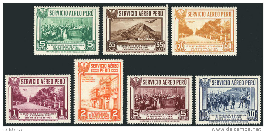 Sc.C6/C12, 1935 Lima 400 Years, Cmpl. Set Of 7 Values, Mint With Tiny Hinge Marks, VF Quality, Catalog Value US$62+ - Pérou