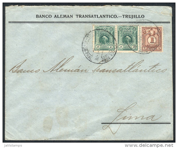 Cover Franked By Sc.178 Pair + Postage Dues Stamp Sc.J40, Total 5c., Used In Lima, Fine Quality! - Pérou