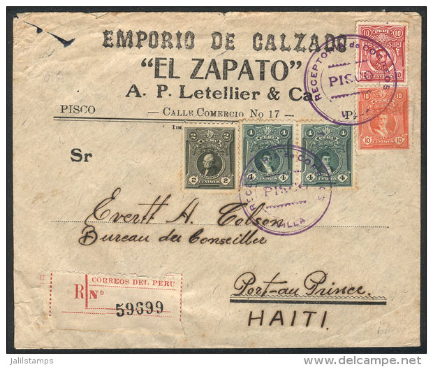 Cover Franked By Sc.237 + 255 + Other Values (rare Combination Of 2 Stamps Of 10c. Of Different Issues), With... - Peru