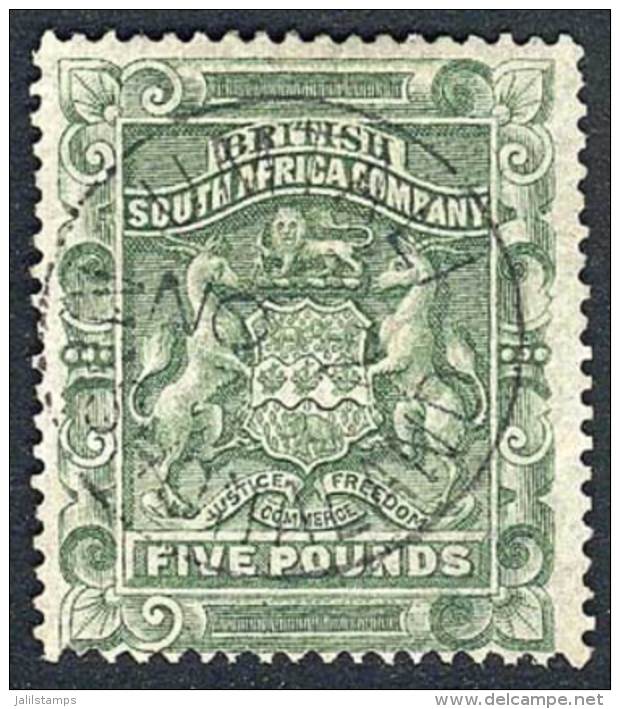 Sc.18, 1890/4 5&pound; Yellow-green, Postally Used, Excellent Quality, With An Expertization Mark "Georg Senf -... - Autres & Non Classés