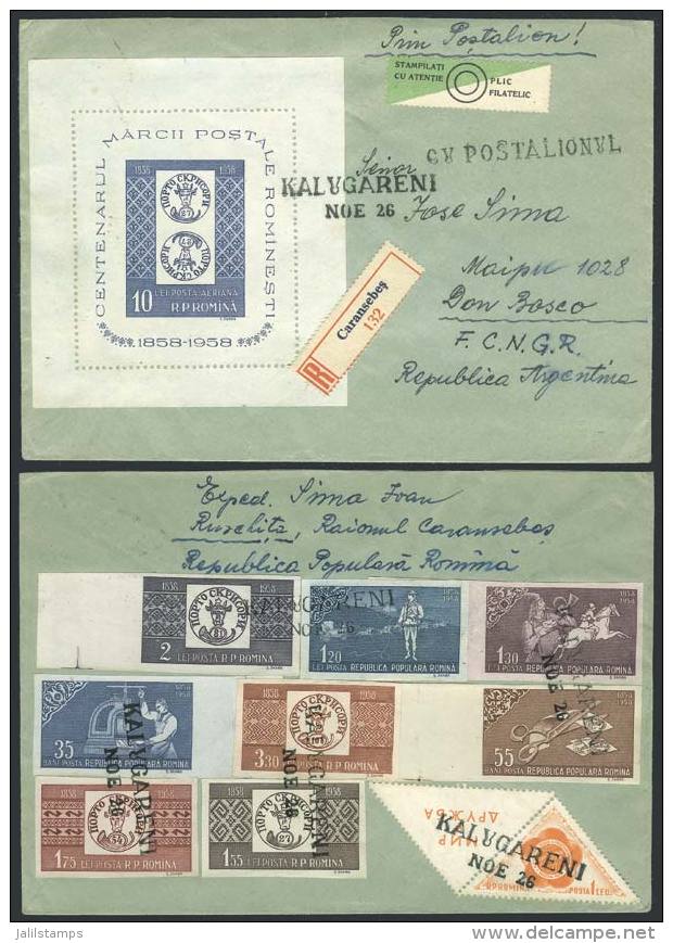 Registered Cover Franked By Sc.1252/9 IMPERFORATE + C57 (Stamp Centenary), Sent To Argentina With Special Cancel,... - Sonstige & Ohne Zuordnung