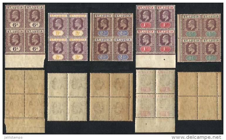 Sc.50/54, Blocks Of 4, MNH, VF General Quality (gum Lightly Toned), Catalog Value US$350+ - St.Lucie (1979-...)