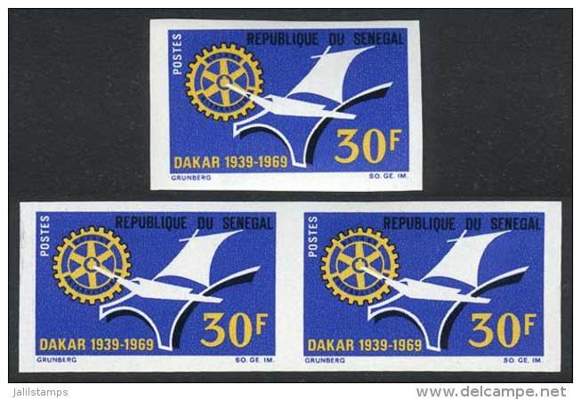 Sc.320, 1969 Rotary, Single And Pair, All With IMPERFORATE Variety, VF Quality! - Senegal (1960-...)