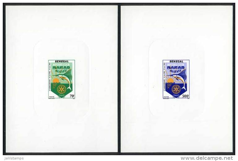 Sc.603/4, 1983 Rotary Club, Fish, Set Of 2 DELUXE PROOFS, Excellent Quality! - Sénégal (1960-...)
