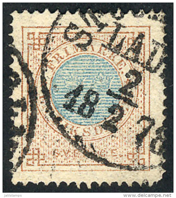 Sc.27a, 1872/7 1rd. Bistre And Ultramarine, Perf 14, Used, VF, Catalog Value US$95 - Autres & Non Classés