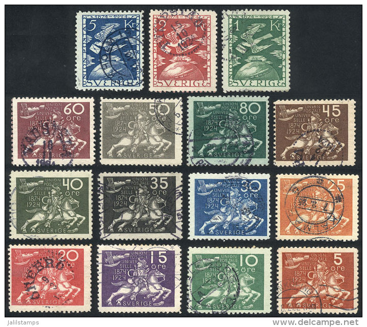 Sc.213/227, 1924 UPU, Cmpl. Set Of 15 Unwatermarked Values, Used, VF Quality, Catalog Value US$780+ - Autres & Non Classés