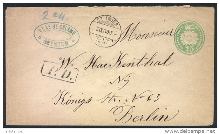 4 Covers (PS) Used Between 1869 And 1873 (in 2 Of Them The Additional Franking Is Missing), With Interesting Postal... - Autres & Non Classés