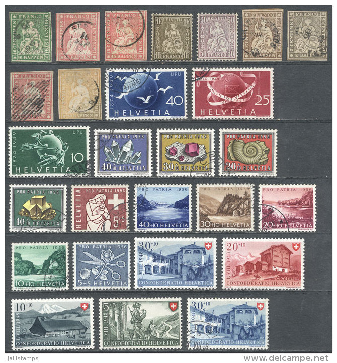 Interesting Lot Of Stamps Of Varied Periods, Used Or Mint (without Gum, With Gum And Hinge Remnants, And Some MNH),... - Autres & Non Classés
