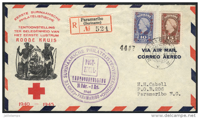 FDC Used In Paramaribo On 24/FE/1946, Topic RED CROSS, VF Quality! - Surinam