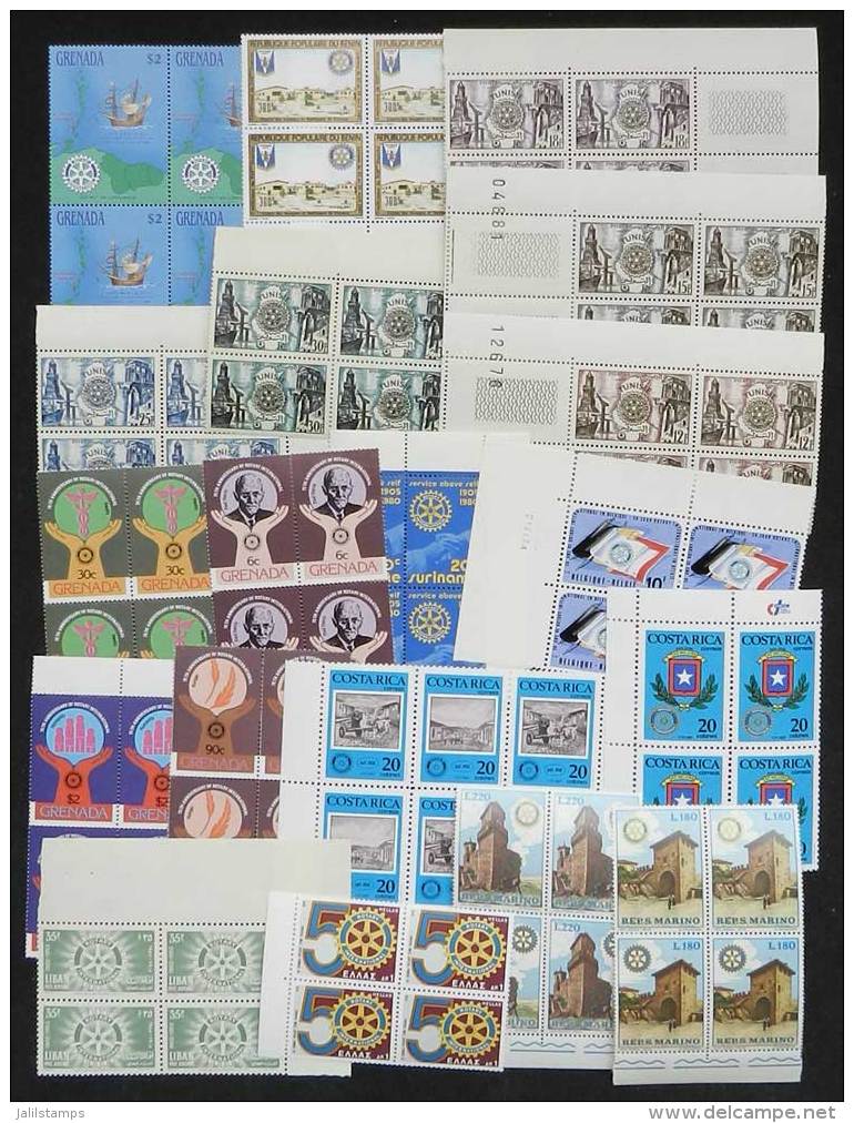 TOPIC ROTARY: Lot Of Stamps And Complete Sets In BLOCKS OF 4, All Mint Never Hinged Of Excellent Quality, Yvert... - Autres & Non Classés