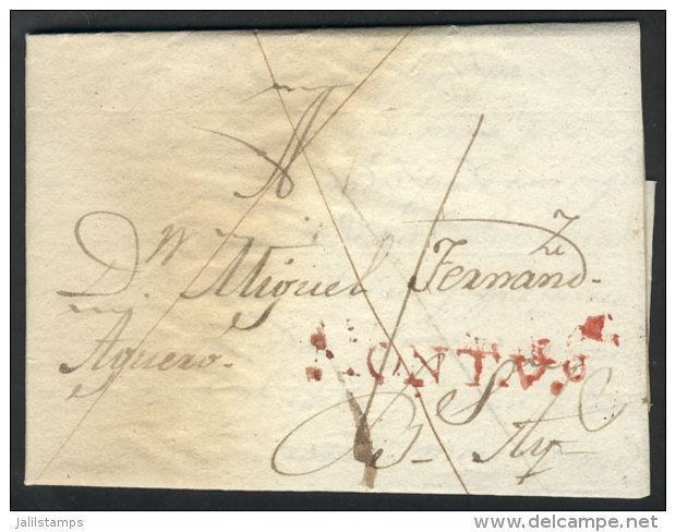 Entier Letter Sent To Buenos Aires On 23/MAY/1810 (only 2 Days Before The May Revolution!!), With "MONTEV&ordm;"... - Uruguay