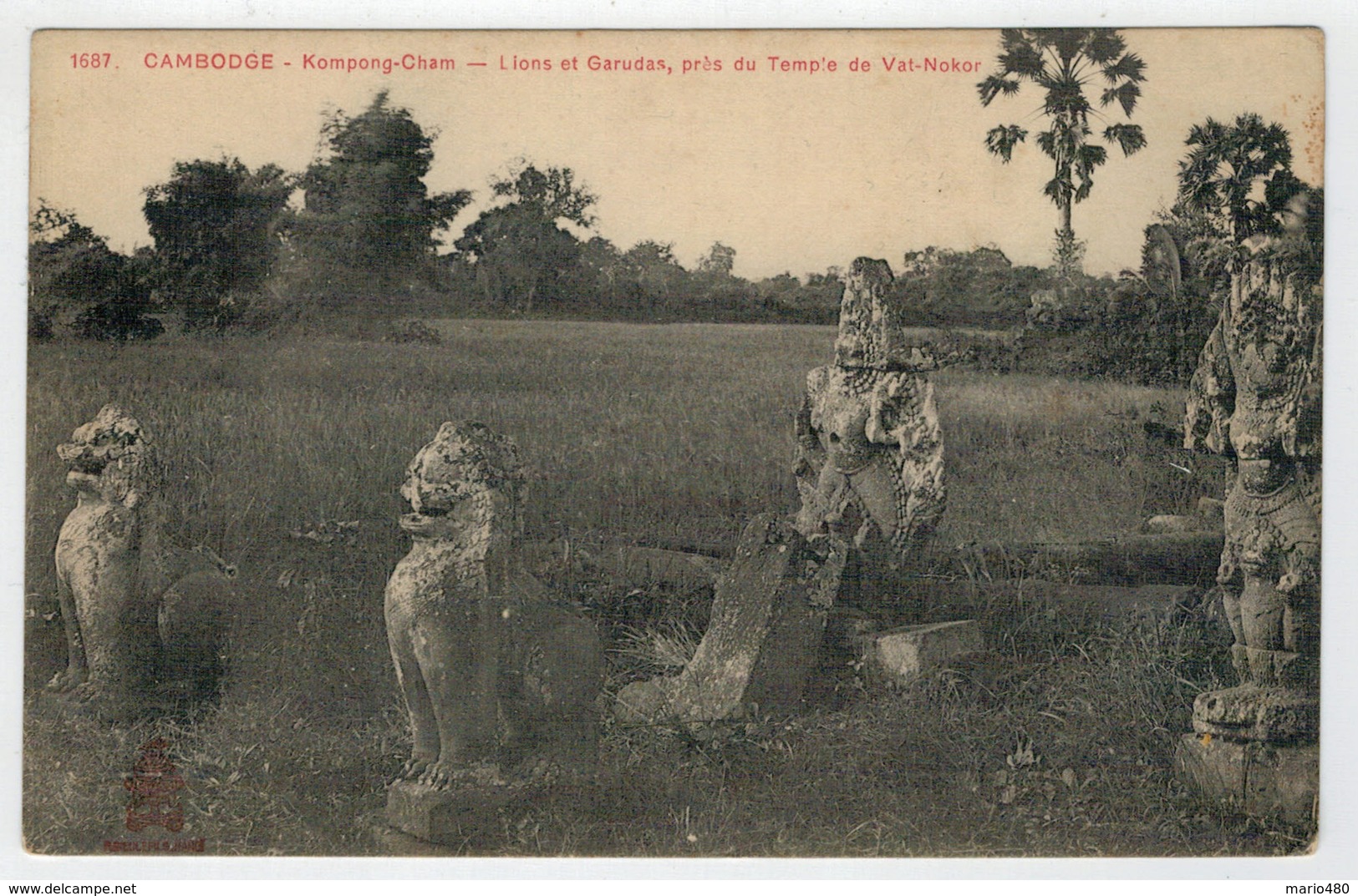 CAMBODGE--INDO-CHINE  FRANCAIS  KOMPONG CHAM  LIONS ET GARUDAS...    2  SCAN    (NUOVA) - Cambodia