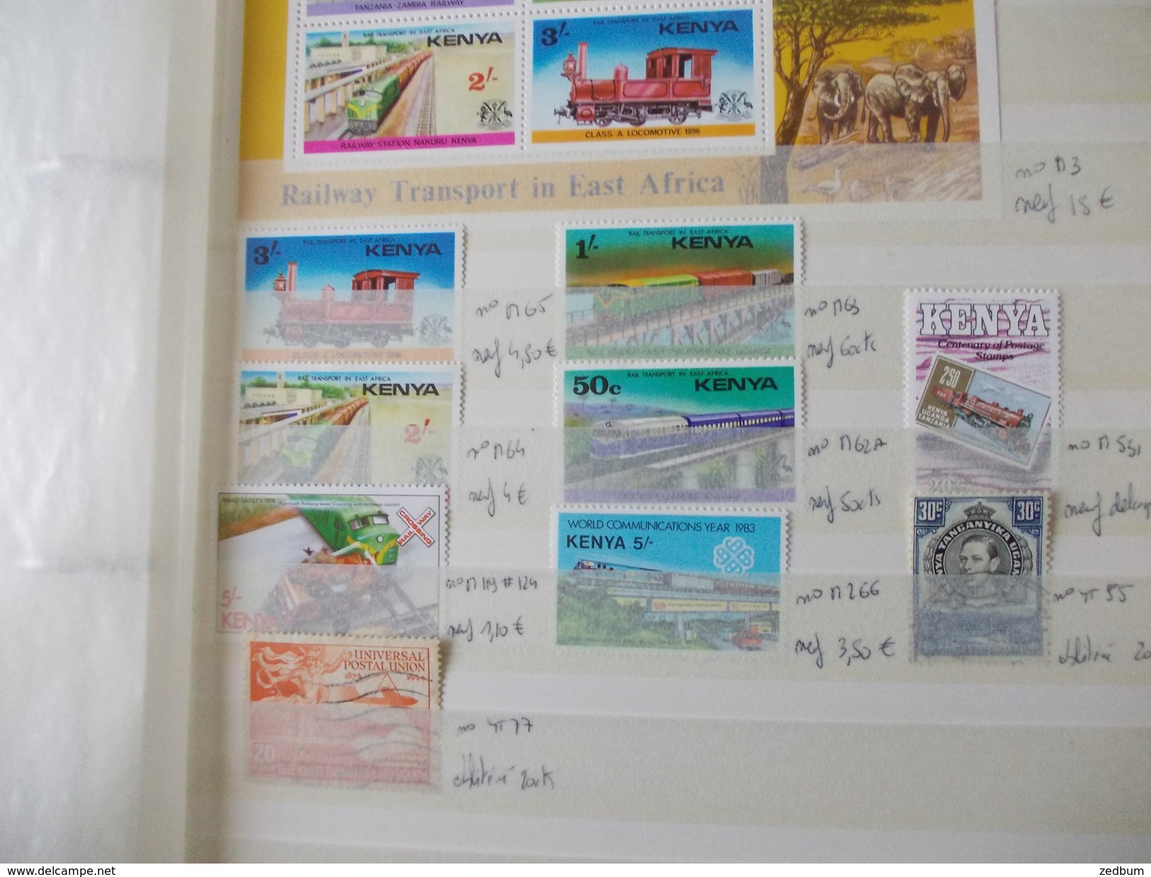 ALBUM 6 collection de timbres avec pour thème le chemin de fer train de tout pays valeur 344.55 &euro;