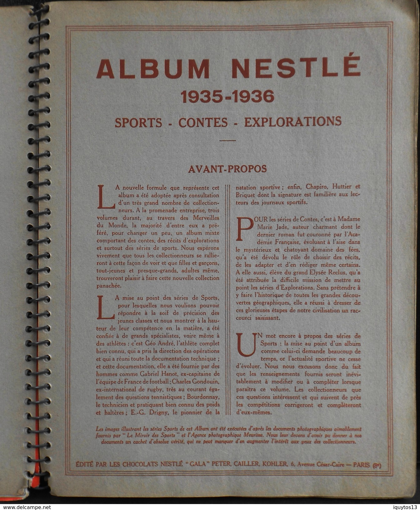 ALBUM NESTLE 1935 - 1936 Pratiquement Complet Il Manque 5 Images - En Bon Etat D'Usage - Albums & Katalogus