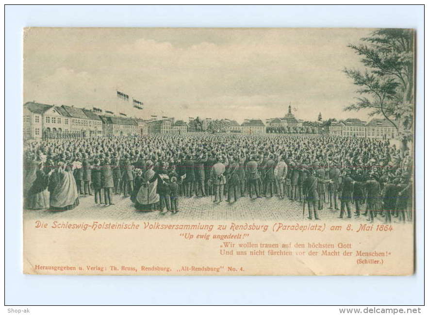 T5222/ Rendsburg  Schlesw-Holst. Volksversammlung Paradeplatz AK Ca.1900 - Rendsburg