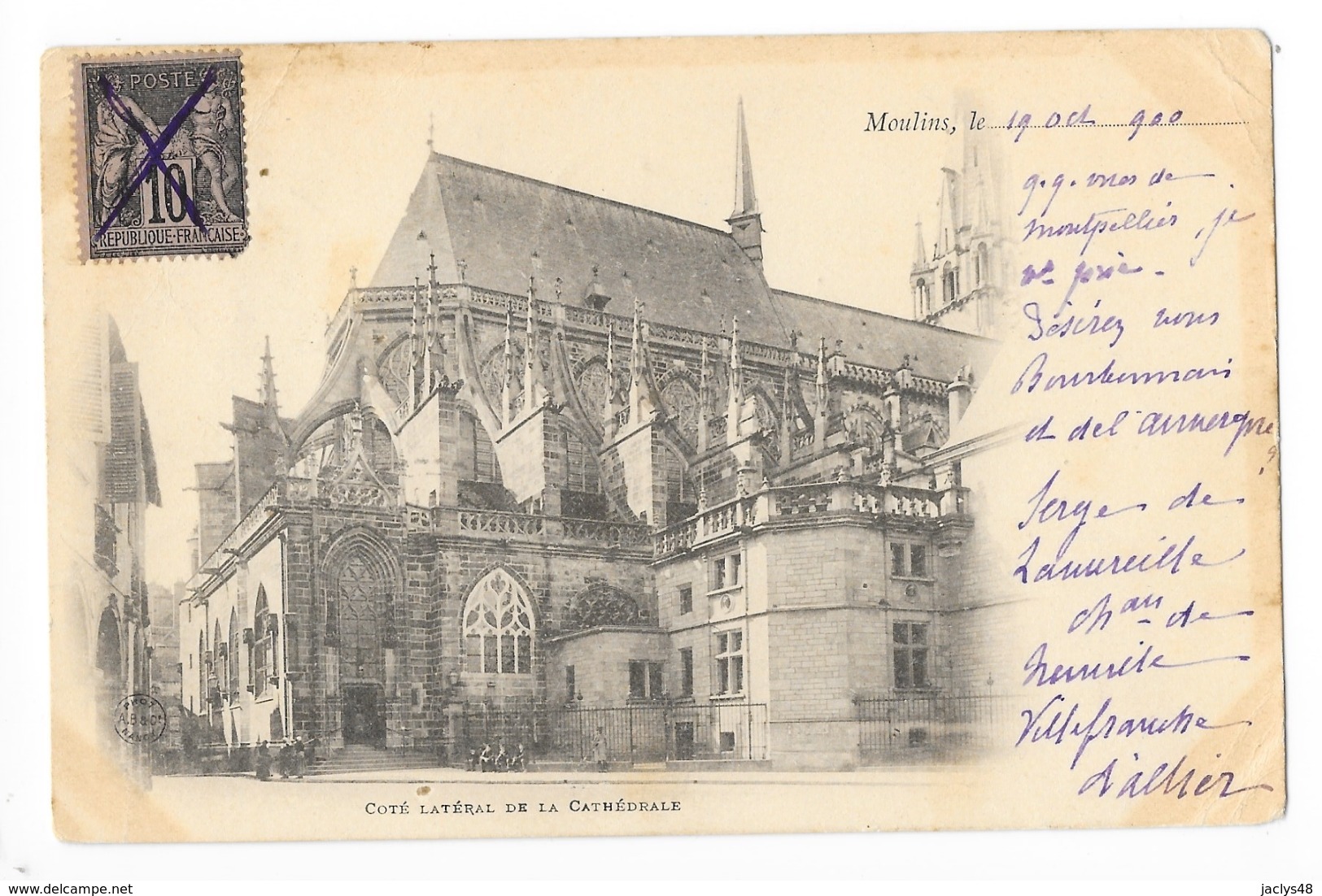 MOULINS  (cpa 03)   Côté Latéral De La Cathédrale - Carte De 1900 -    - L 1 - Moulins