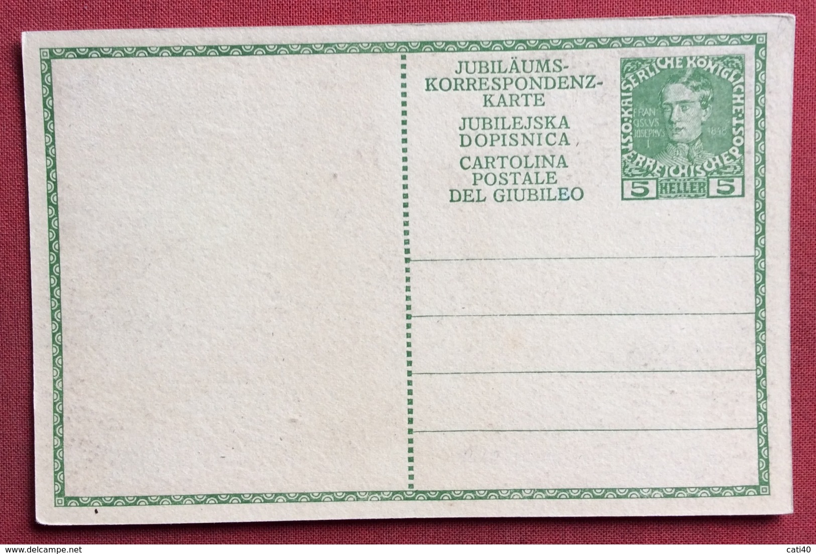 AUSTRIA  - CARTOLINA  POSTALE GIUBILEO  H. 5 -TEDESCO + SLOVENO + ITALIANO    NUOVA - Storia Postale
