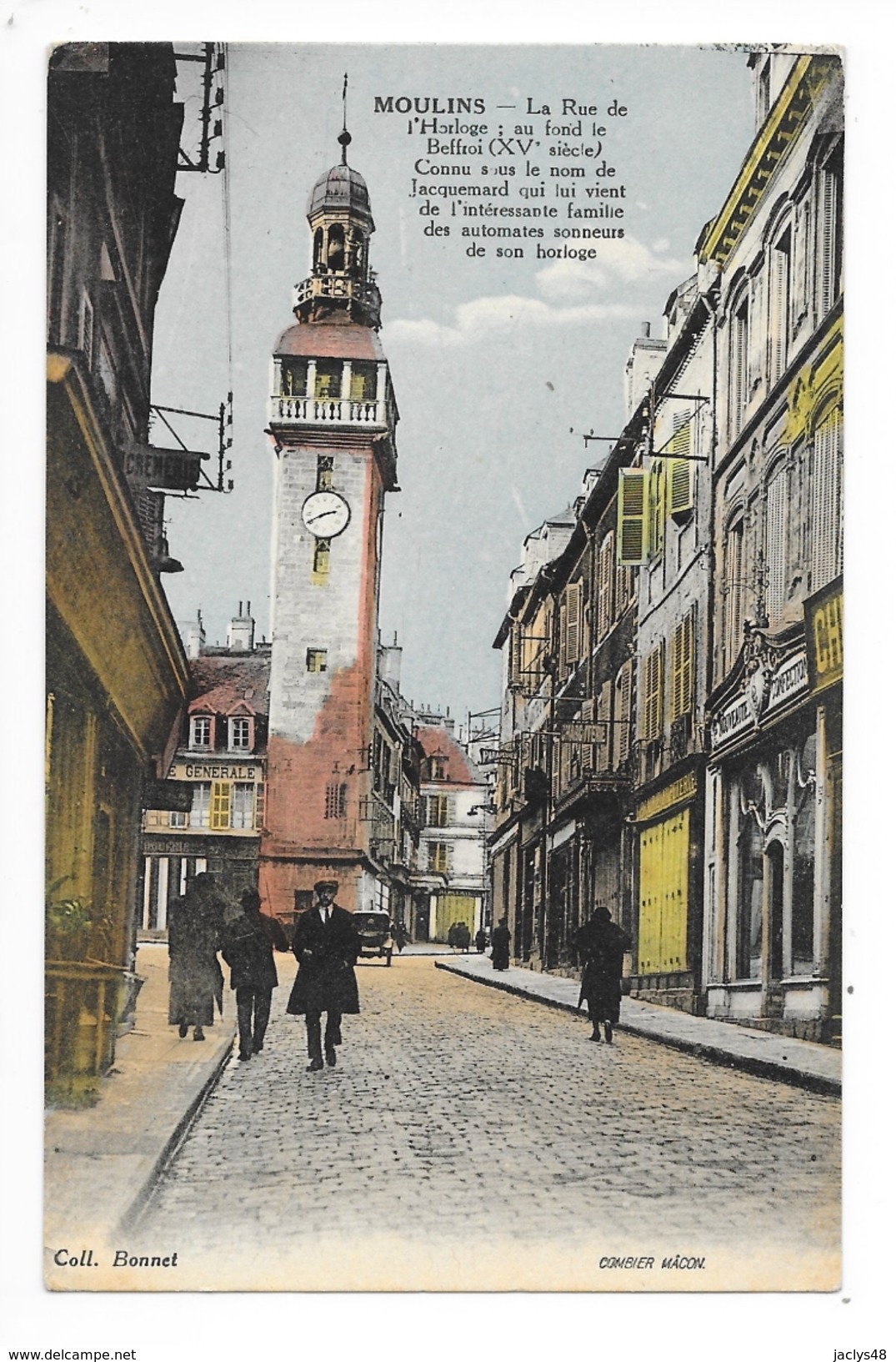 MOULINS  (cpa 03)   Rue De L'horloge Au Fond Le Beffroi -    - L 1 - Moulins