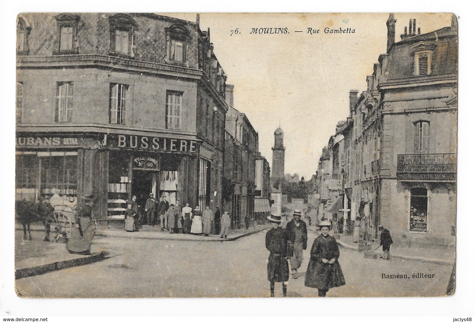MOULINS  (cpa 03)   Rue Gambetta - Magasin De Rubans J. BUSSIERE -    - L 1 - Moulins