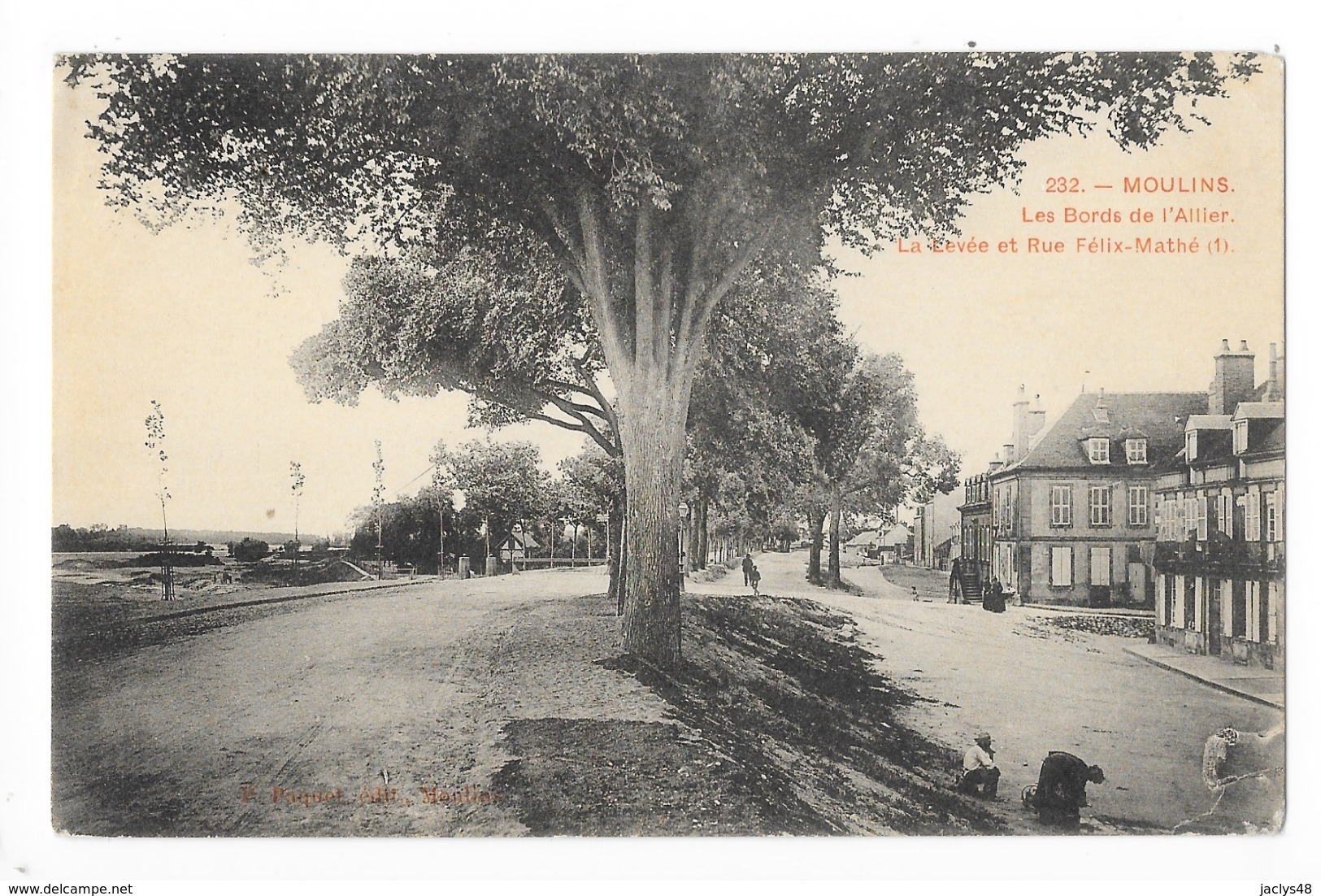 MOULINS  (cpa 03)  Les Bords De L'Allier, La Levée Et Rue Félix Mathé  -    - L 1 - Moulins