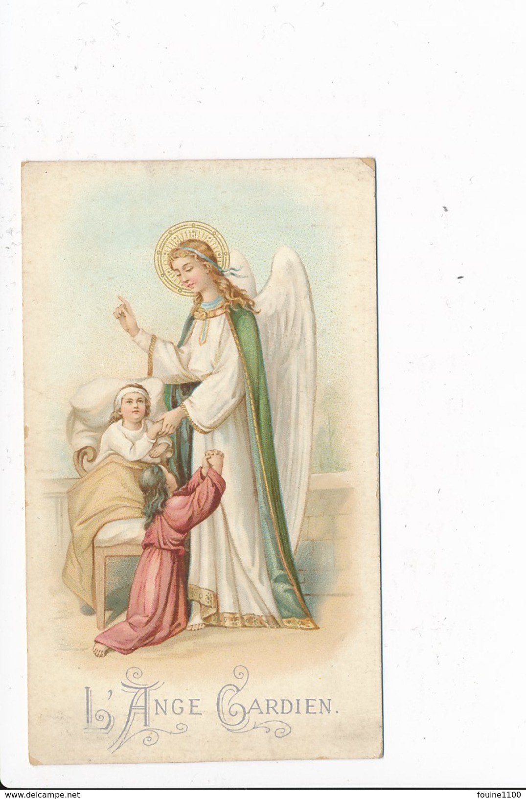 Image Religieuse L' Ange Gardien Avec Prière Au Dos 6 Mai 1817( Recto Verso ) - Images Religieuses