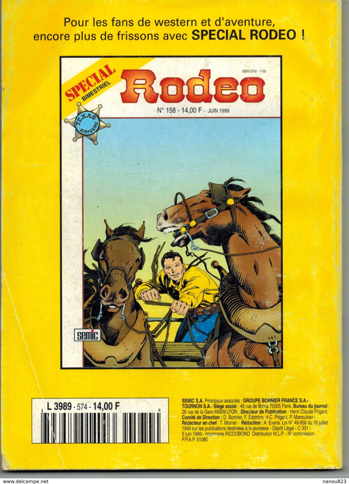 RODEO Edition SEMIC Mensuel N° 574 Juin 1999 - Rodeo