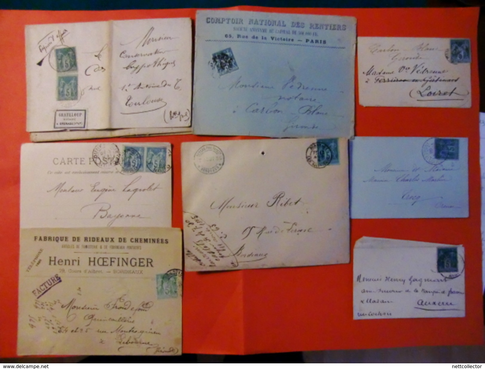 FRANCE COLLECTION 250 LETTRES CLASSIQUES DONT RARES ENTRE 1851 ET 1901 MAJ TB