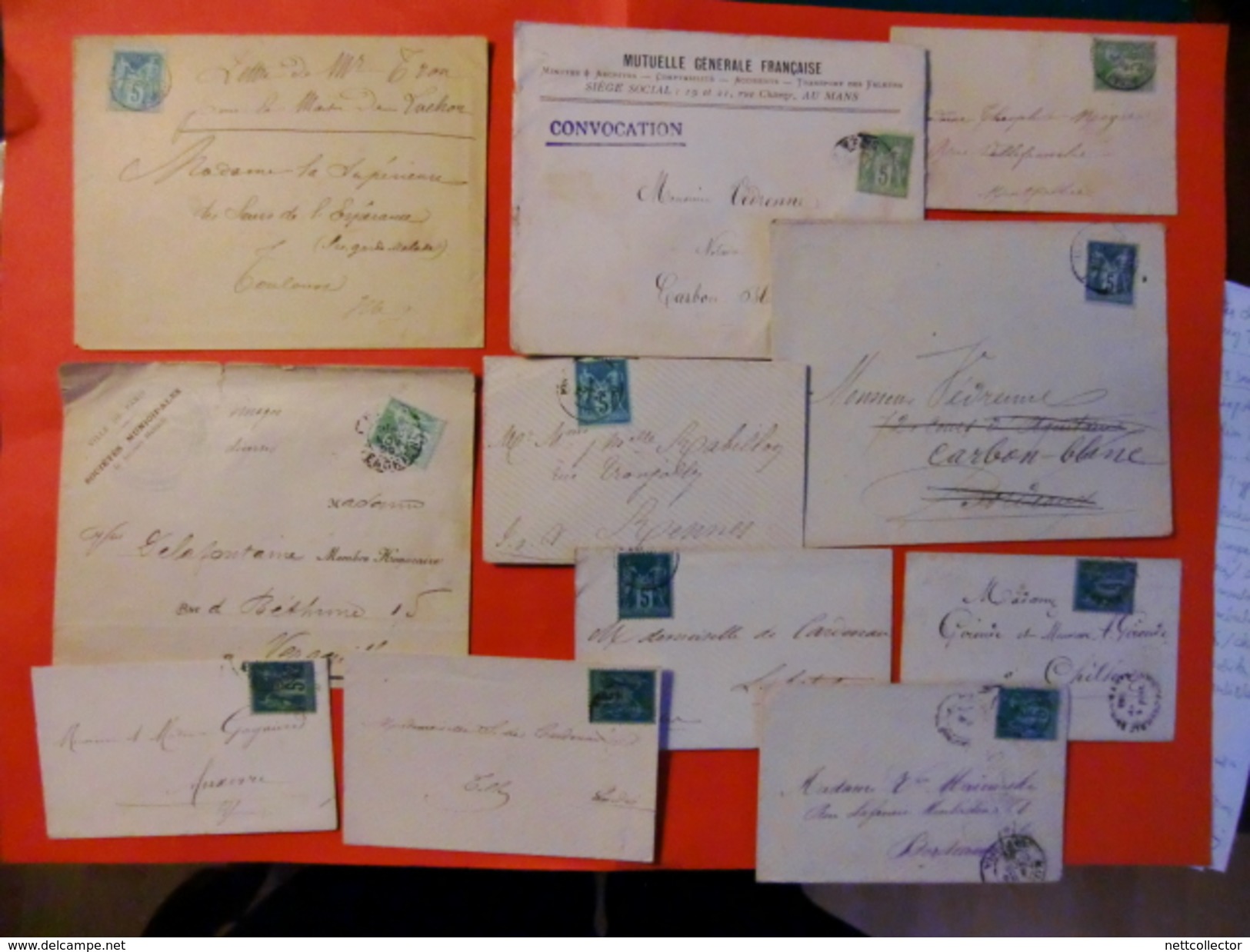 FRANCE COLLECTION 250 LETTRES CLASSIQUES DONT RARES ENTRE 1851 ET 1901 MAJ TB