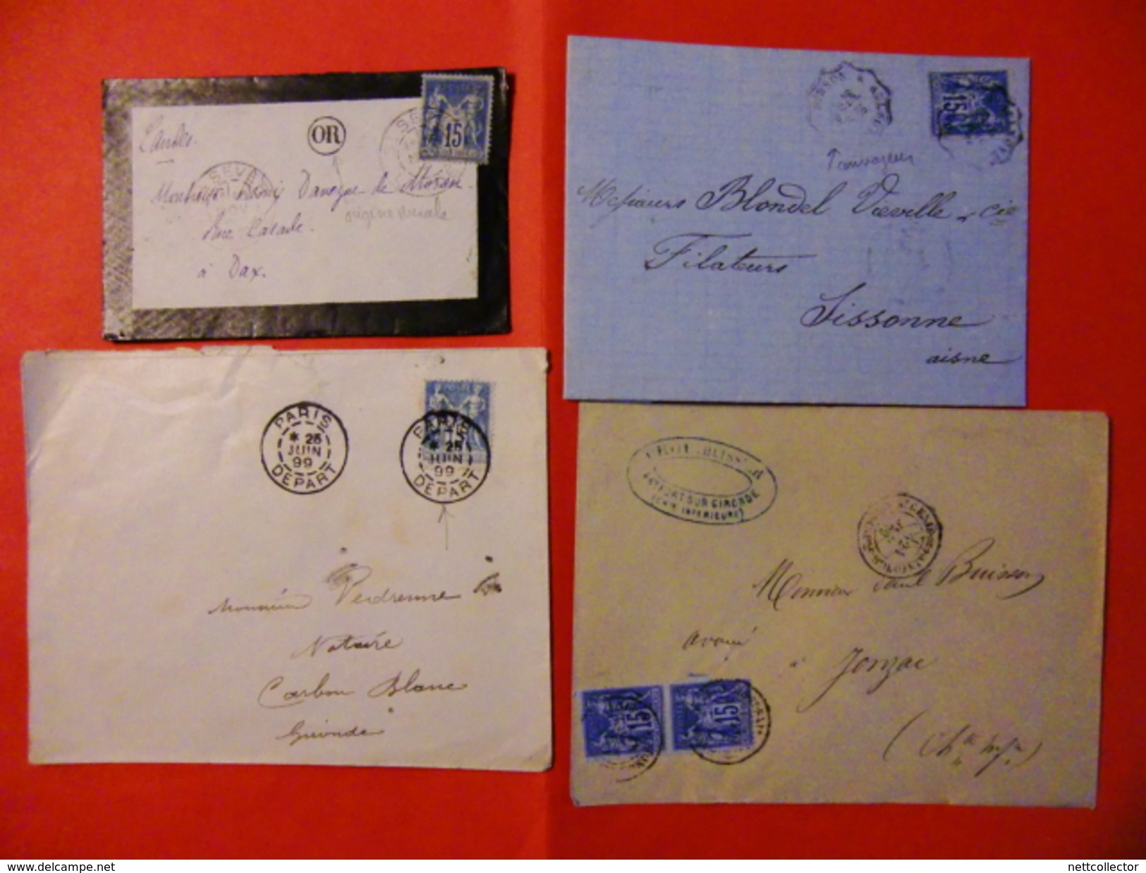 FRANCE COLLECTION 250 LETTRES CLASSIQUES DONT RARES ENTRE 1851 ET 1901 MAJ TB