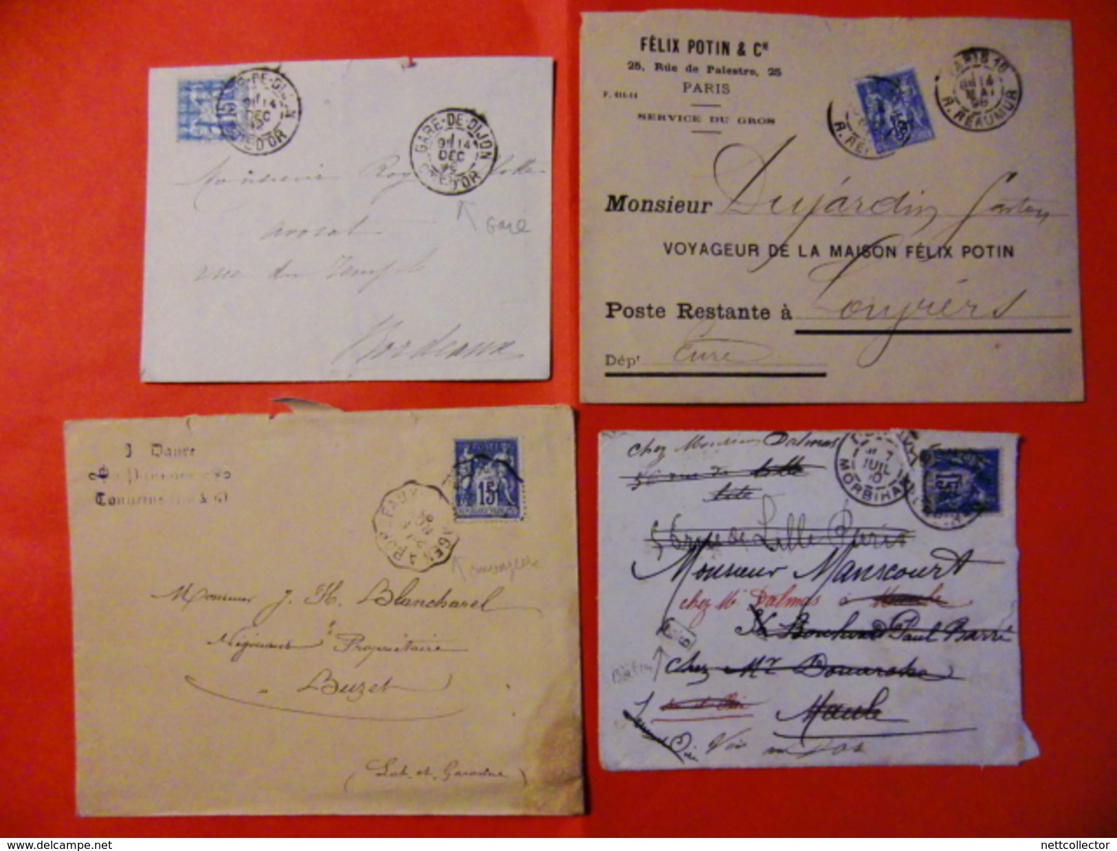 FRANCE COLLECTION 250 LETTRES CLASSIQUES DONT RARES ENTRE 1851 ET 1901 MAJ TB