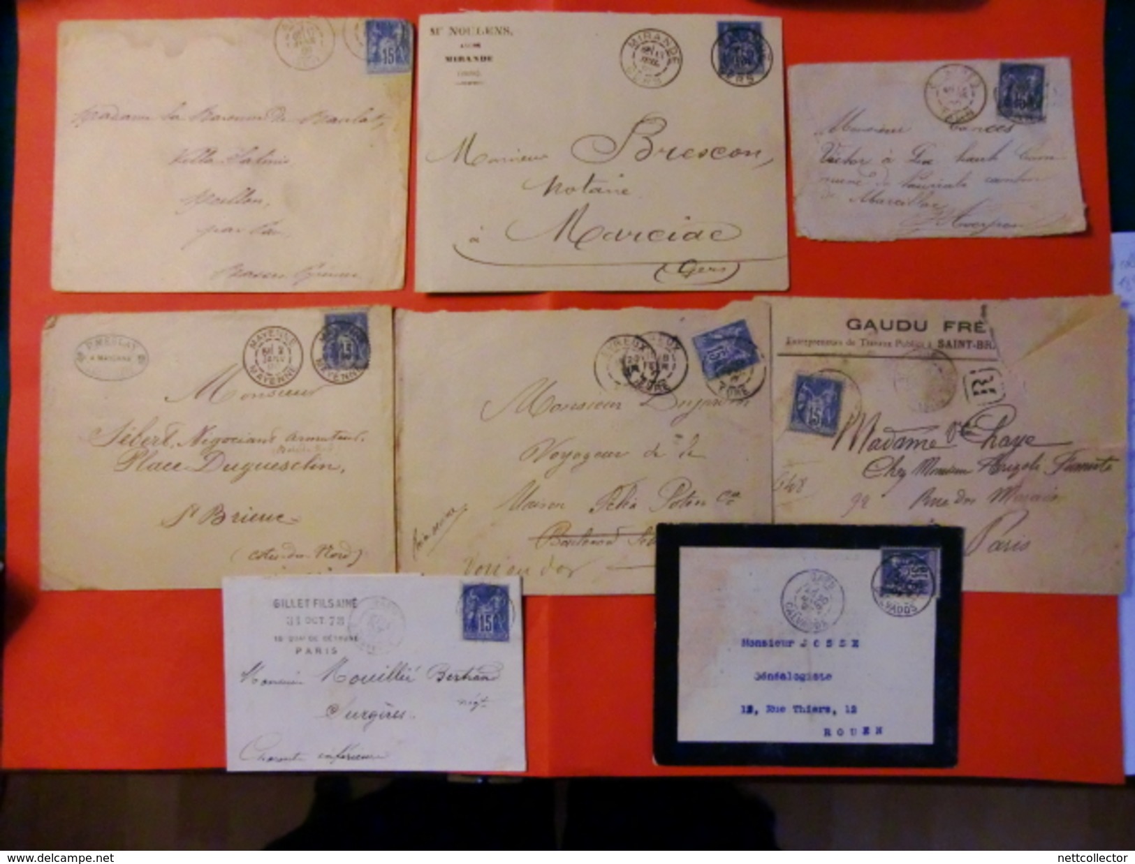 FRANCE COLLECTION 250 LETTRES CLASSIQUES DONT RARES ENTRE 1851 ET 1901 MAJ TB