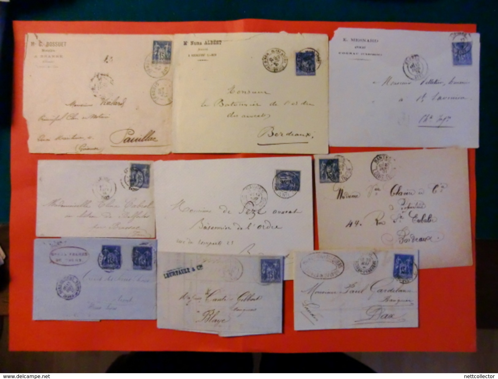 FRANCE COLLECTION 250 LETTRES CLASSIQUES DONT RARES ENTRE 1851 ET 1901 MAJ TB