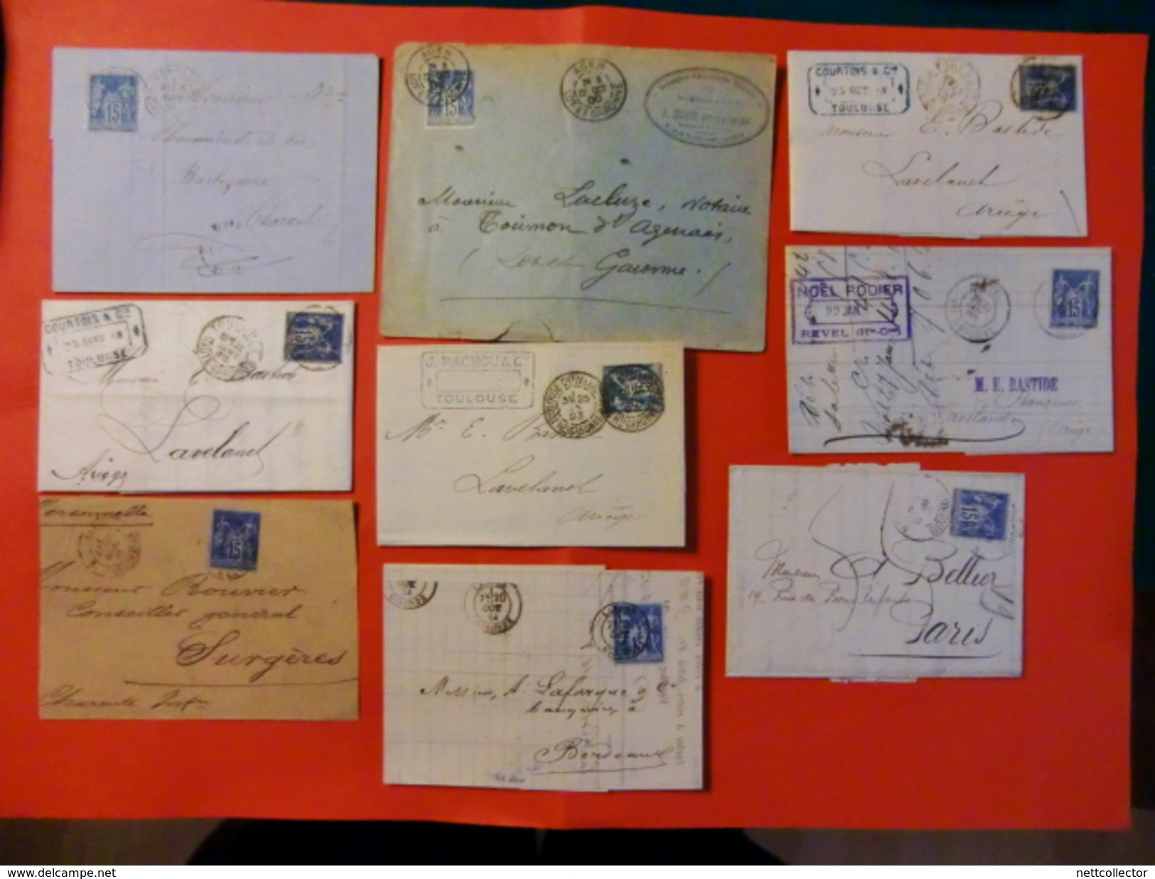 FRANCE COLLECTION 250 LETTRES CLASSIQUES DONT RARES ENTRE 1851 ET 1901 MAJ TB