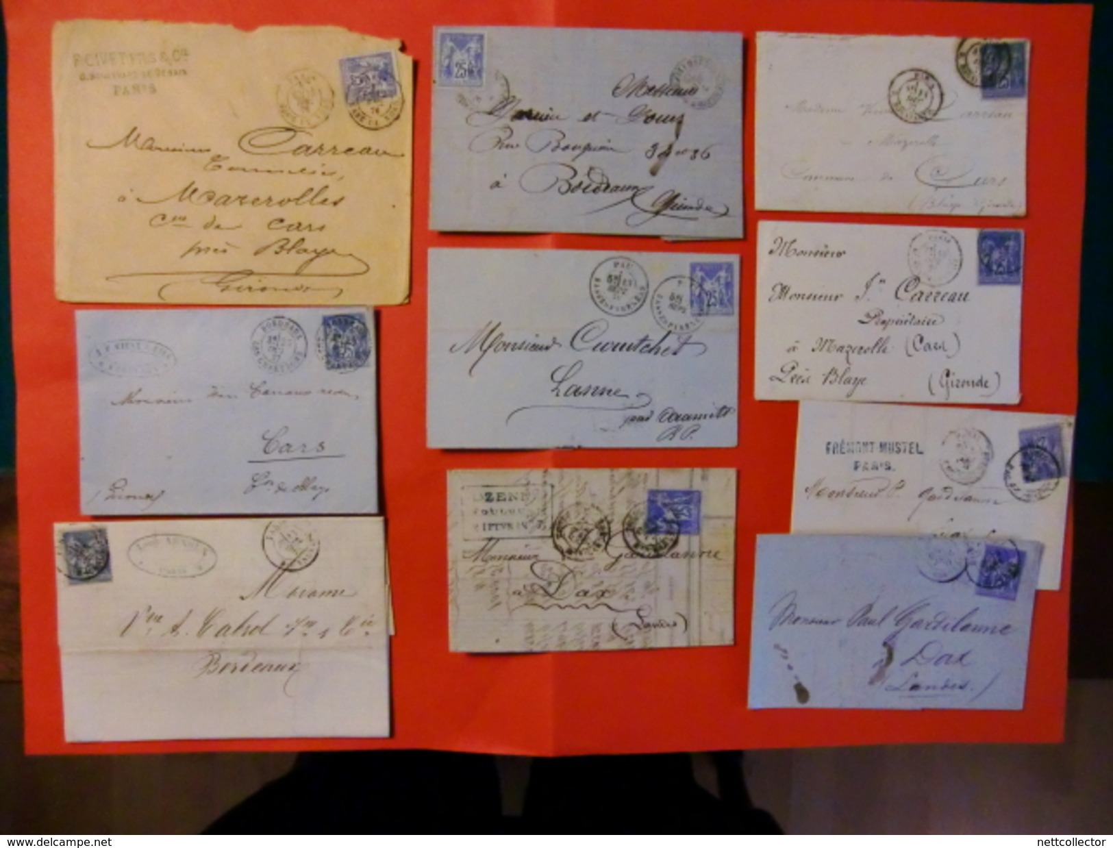 FRANCE COLLECTION 250 LETTRES CLASSIQUES DONT RARES ENTRE 1851 ET 1901 MAJ TB