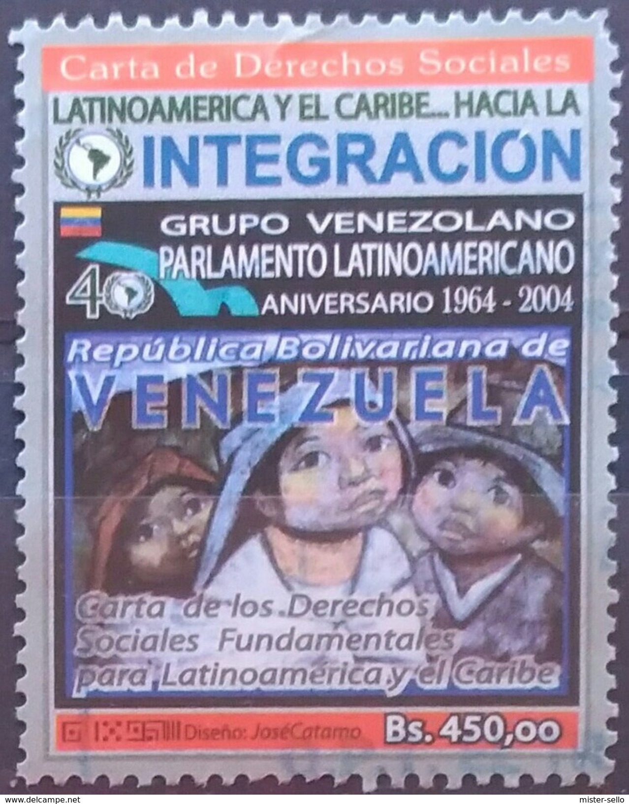 VENEZUELA 2004 The 40th Anniversary Of Latin American Parliament. USADO - USED. - Venezuela