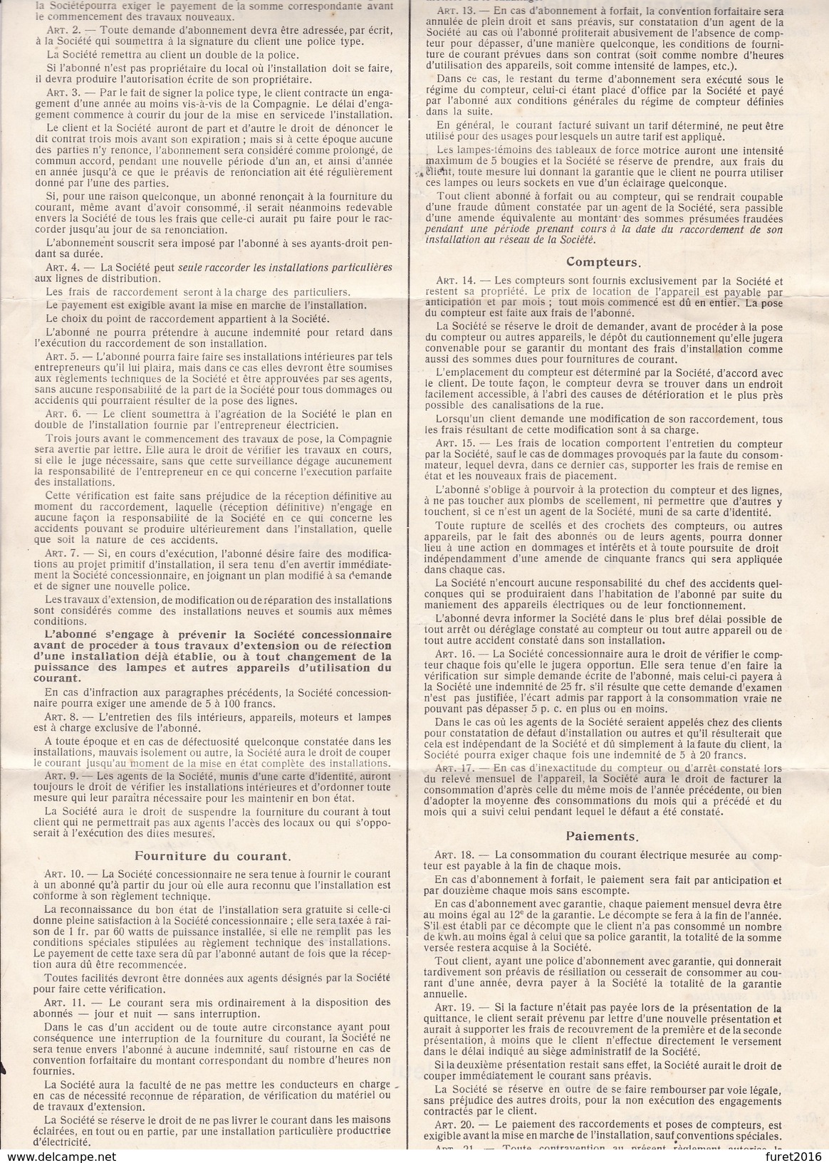N° 142 / Contrat Fourniture  Electricité  Envoyé De Charleroi En Recommandé  ( Complet Trop Grand Pour Le Scan ) - 1915-1920 Albert I