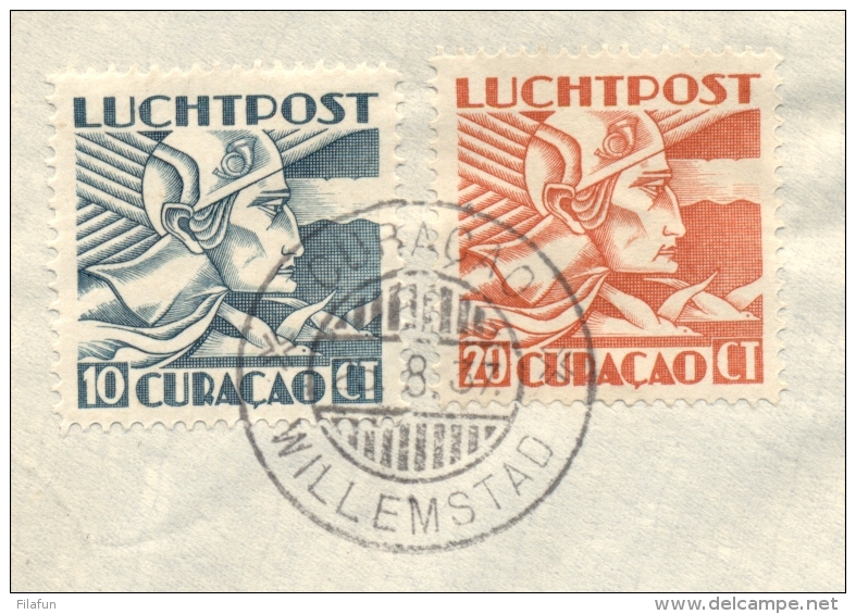 Curacao - 1937 - 10 &amp; 20 Cent Luchtpost Op 1e Vlucht Per Snip Van Curacao - Barranquilla / Columbia - Curaçao, Nederlandse Antillen, Aruba