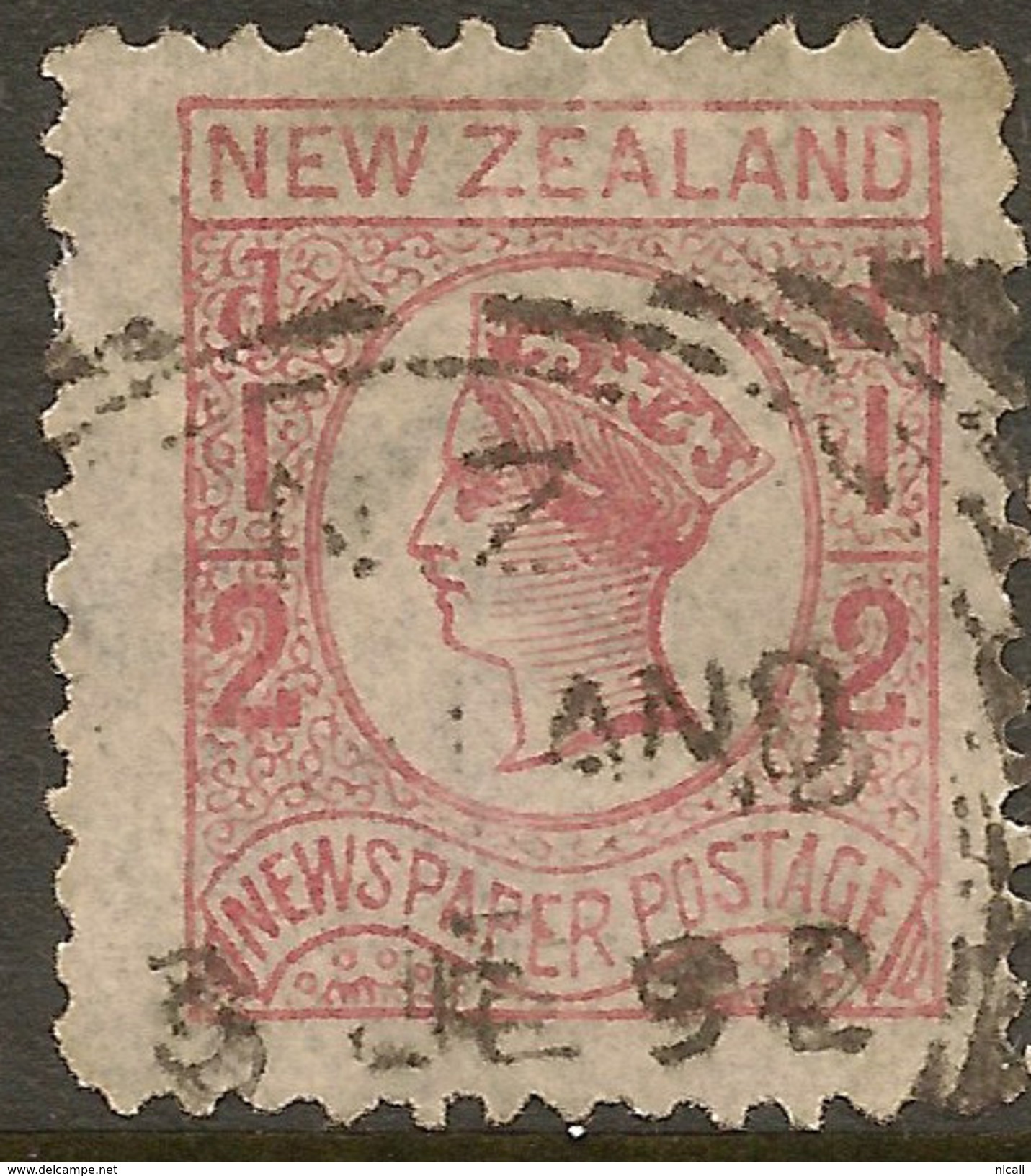 NZ 1873 1/2d QV Star Wmk SG 149 U #ZS136 - Usados