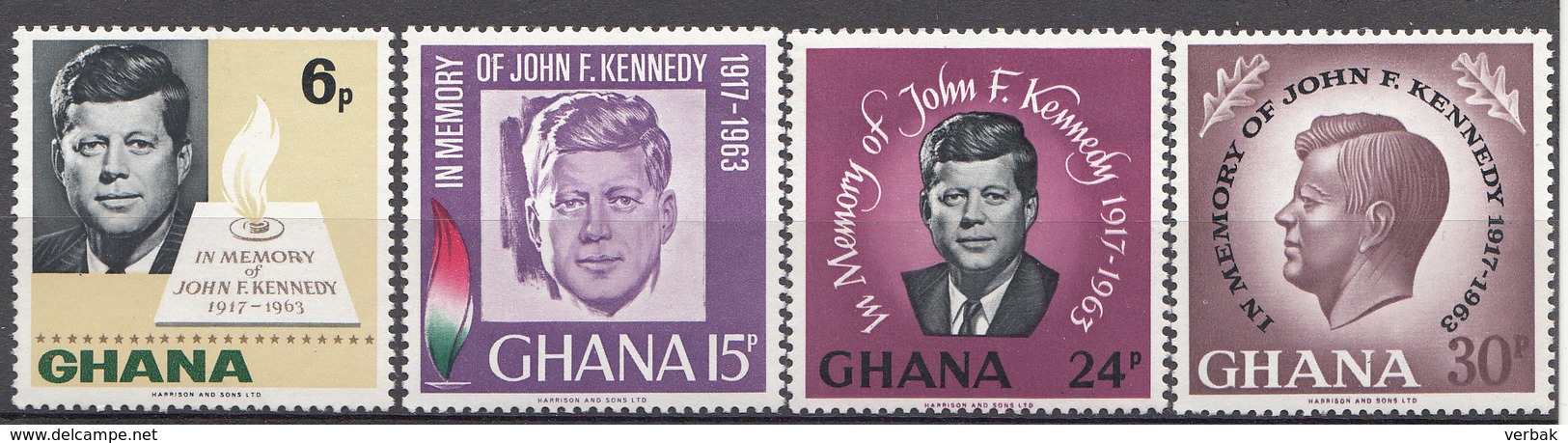 Ghana 1965 Mi.nr: 246-249 Todestag Von John F.Kennedy  Neuf Sans Charniere /MNH / Postfris - Ghana (1957-...)